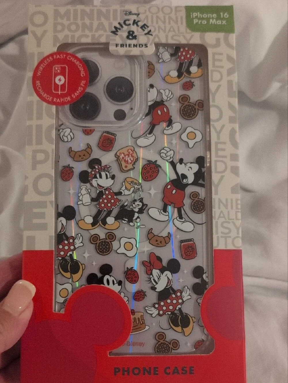 Disney Minnie & Mickey Clear Phone Case with Red, Black, Yellow Accents